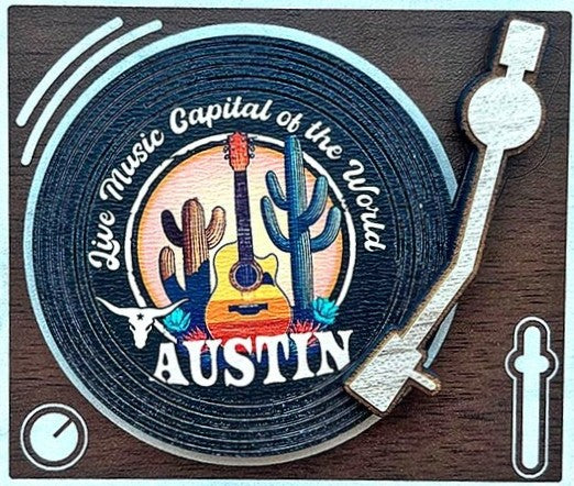 Vinyl Vibes Austin Magnet