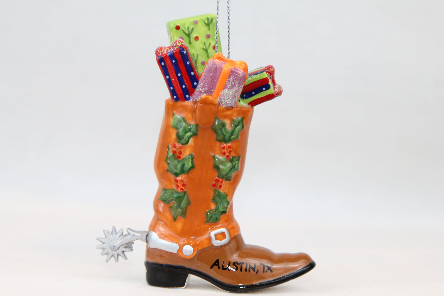 Austin Christmas Cowboy Boot Ornament