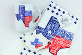 Texas Cities Tea Towel